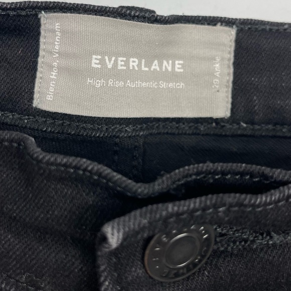 Everlane The Authentic Stretch High Rise Skinny Ankle Jeans Black Size 29 - Picture 4 of 15